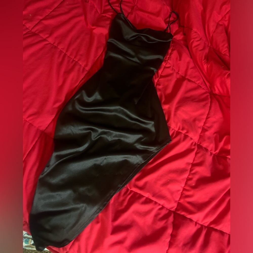Elegant Black Satin Dress